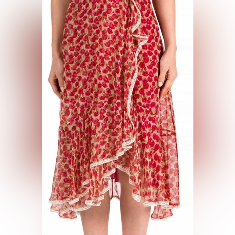 LUISA BECCARIA Micro Poppies Midi Dress - Picture 5 of 17